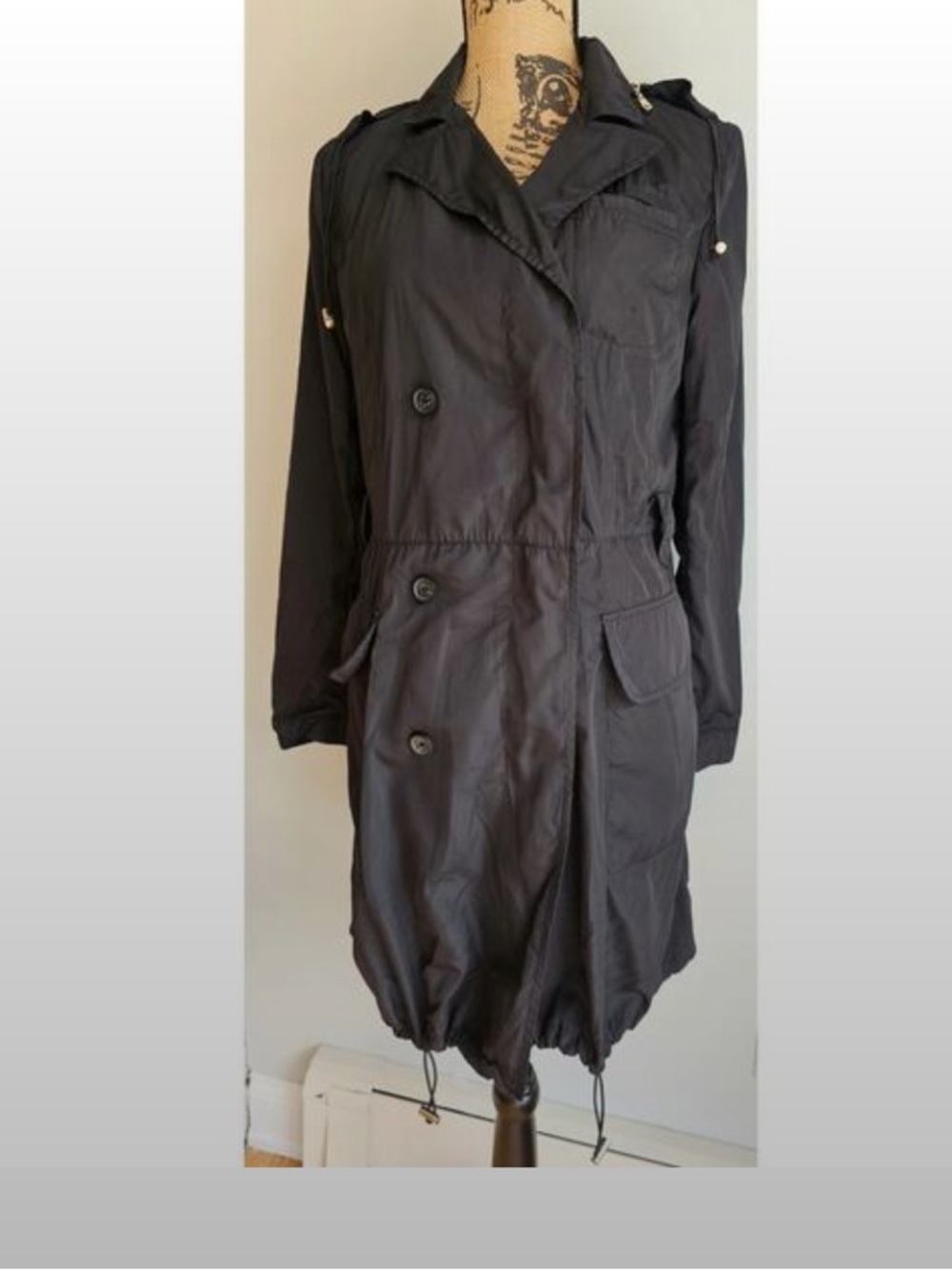 Women’s Black Lightweight Trench Coat